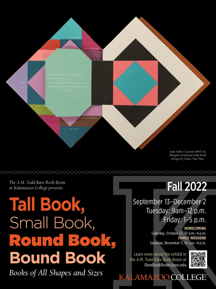 Fall 2022 Exhibit Poster featuring the book: Aunt Sallie's Lament